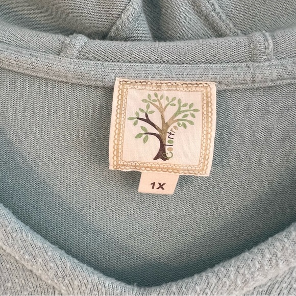 Colortree Sweater Top Hooded Hoodie Womens Plus Size 1X Soft 3/4 Sleeve - Picture 2 of 3